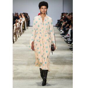 JIL SANDER *Stunning* Embroidered Floral Midi Shirt Dress